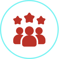 Red group with stars symbol